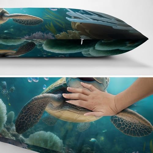 Sea Turtle Body Pillow Cover Coastal Beach Pillowcase - Image 5