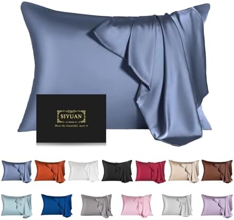 Mulberry Silk Pillowcase for Hair and Skin, Queen Size Cooling Silk Pillow Case by SIYUAN