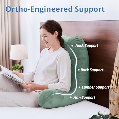 Sasttie Reading Pillow for Bed, Back Pillow for Sitting Up - Image 5