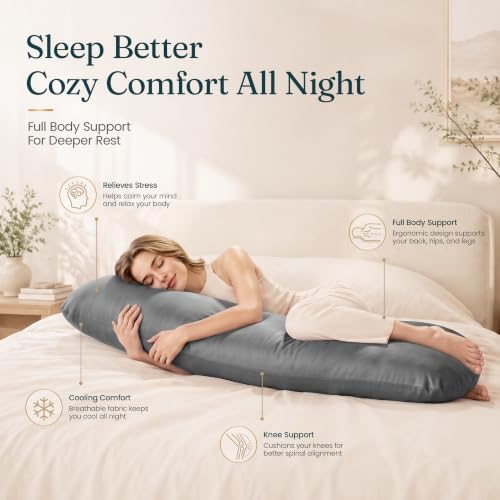 Oubonun Weighted Body Pillow for Side Sleepers, 41x10in 7.15lbs - Image 4