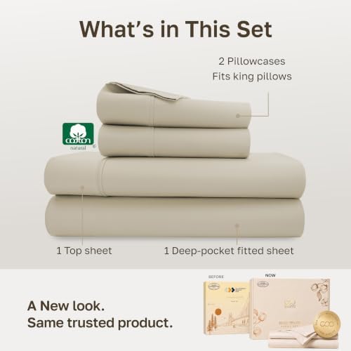California Design Den Soft 100% Cotton Sateen Cal King Sheet Set - Image 3