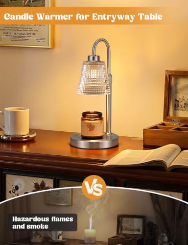 Satin Nickel Candle Warmer Lamp with Timer Home Decor Gifts for Women - Image 5