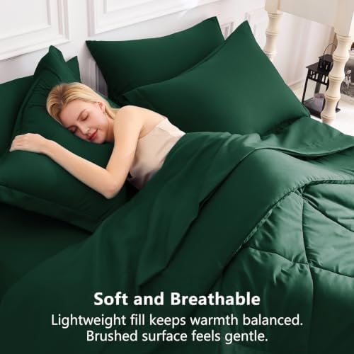CozyLux Twin XL Comforter Set 68"x88" Emerald Green - Image 4