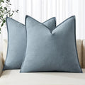 MIULEE Decorative Linen Pillow Covers 18x18 Inch Blue Grey by MIULEE