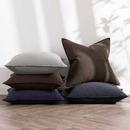 MIULEE Decorative Linen Pillow Covers 20x20 Inch Black - Image 5