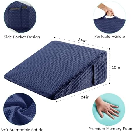 Bedluxe Wedge Pillow, 10 inch Bed Wedge Pillow - Image 5