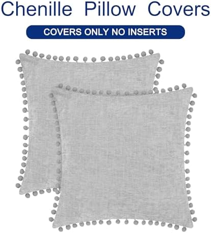 CaliTime Decorative Couch Throw Pillow Covers 20 X 20 Inches Moonbeam Gray - Image 6