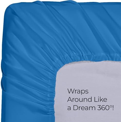 Queen Fitted Sheet, Ultra Soft Fits Up to 15 Inch Deep Pocket, Dusk Blue - Image 6