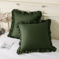 KKJIAF 2 Pack Ruffle Pillow Cases 26x26 Inches, Olive Green by KKJIAF