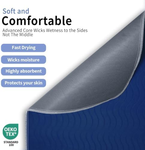 Accompagner Incontinence Bed Pads Washable Waterproof, Ultra-Absorbent Reusable - Image 6