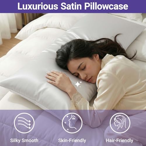 1 Pack Satin Pillowcase Silver Grey Body Size 20x54 Inch - Image 3