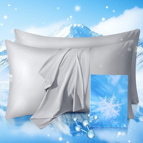 Cooling Pillow Cases 2 Pack Queen Size Cooling Pillowcases by JYETP