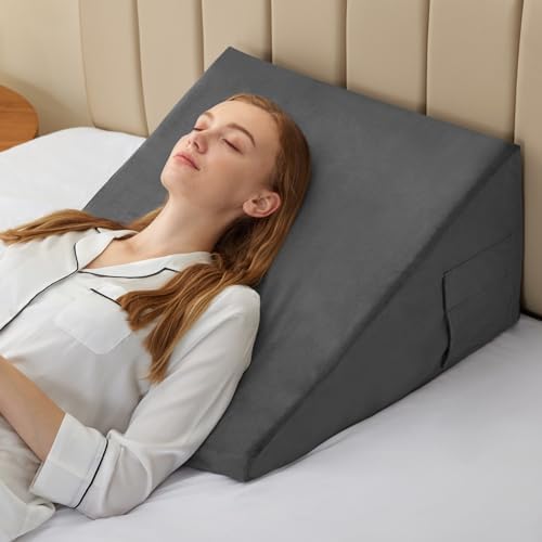 Bedluxe Wedge Pillow, 12 inch Bed Wedge Pillow by Bedluxe