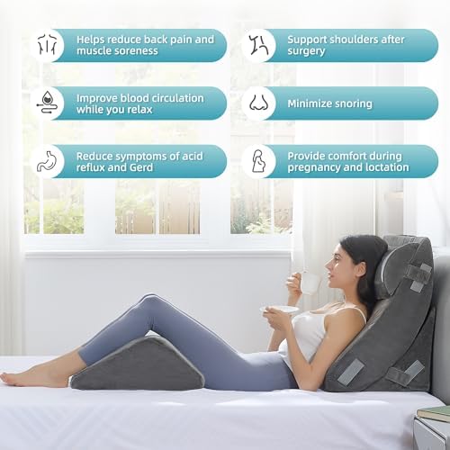 Kingfun 4pcs Orthopedic Bed Wedge Pillow Set - Image 6