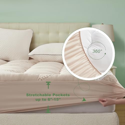 BEDLORE Twin Mattress Topper Viscose Bamboo, Thick Pillow Top Mattress Pad - Image 6