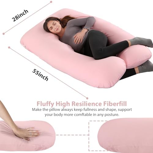 Amagoing Pregnancy Pillow, 57 Inch U Shaped Maternity Full Body Pillow - Image 6