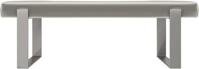 VANT Upholstered Bed Bench - Metallic Neutral Champagne - Brushed Nickel - Contemporary Modern, Bedroom Bench Seat, Hallway, or Entryway