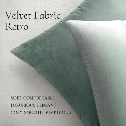 MIULEE Velvet Throw Pillow Covers 20x20 Inch Pack of 2 Aqua Haze - Image 5