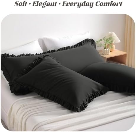 BEDSUM King Ruffled Pillow Shams - Image 2