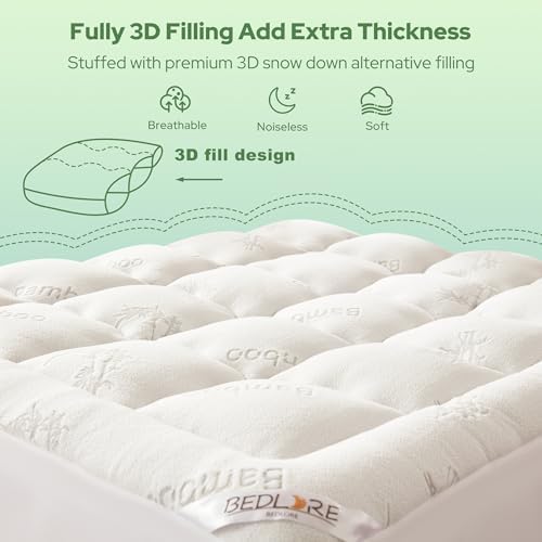 BEDLORE Twin Mattress Topper, Thick Pillow Top Mattress Pad - Image 5