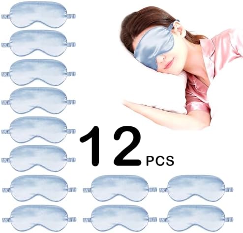 12PACK Silky Sleep Masks Satin Eye Mask Silk Eyes Cover - Image 2