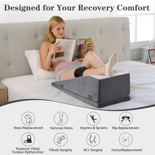 Hapiclody Leg Elevation Pillow for After Surgery – Adjustable Height Knee - Image 2