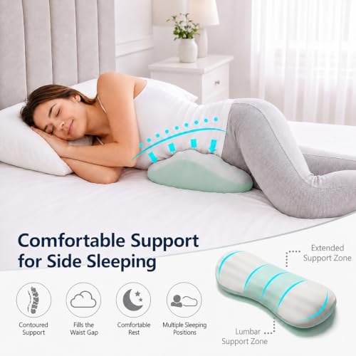 Lumbar Support Pillow for Bed, Memory Foam Lower Back Pillow for Sleeping - Image 6