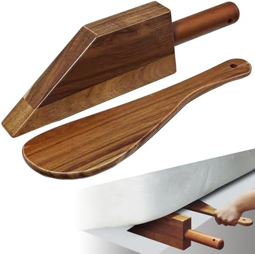 Mattress Lifter Tool for Changing Sheets and Bed Skirts, Acacia Wood by Unknown