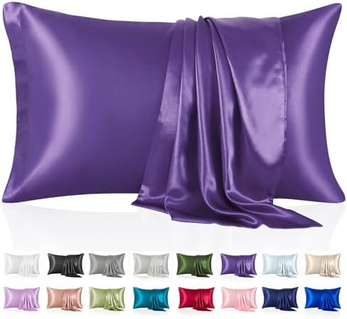 Silk Like Satin Pillowcase Cal King Size, 2 Pack, 20x40 Inches by VCUSUELER