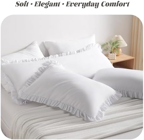 BEDSUM King Ruffled Pillow Shams - Image 2