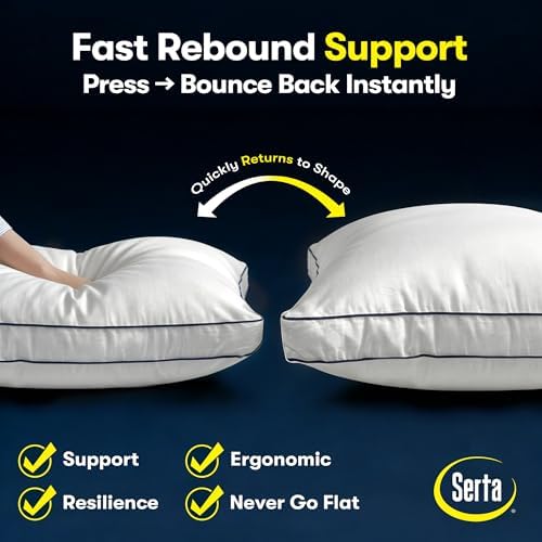 Serta Hotel Collection Bed Pillows King Size Set of 2 Medium Firm Support - Image 3
