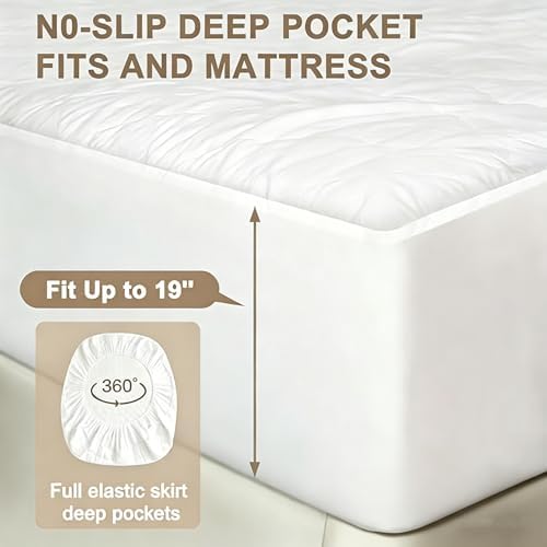 Quilted Waterproof Mattress Pad Queen - Image 4