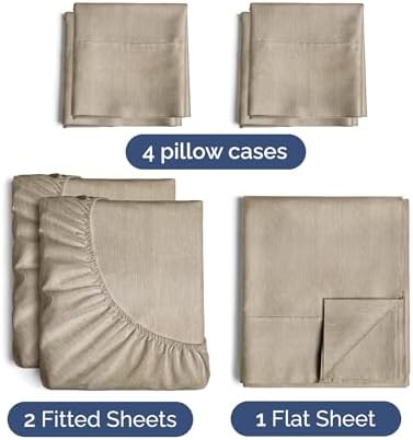 Split King 7 Piece Bed Sheet Set - Image 2