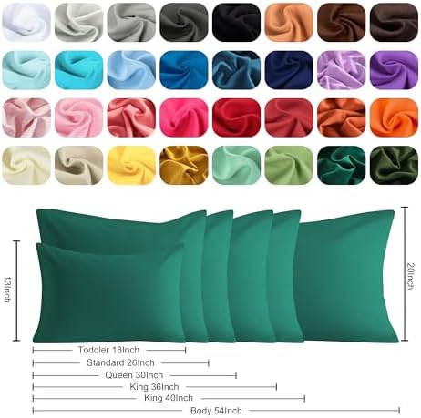 King Pillow Cases, 2 Pack, 20x36 in, Microfiber, Dark Green - Image 6