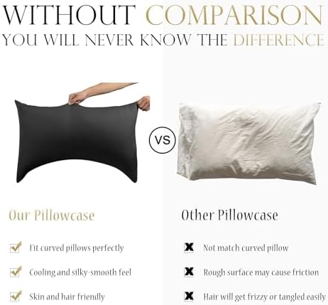 Cooling Side Sleeper Curved Pillowcase Queen 1 Pack 20 * 30 Black - Image 2