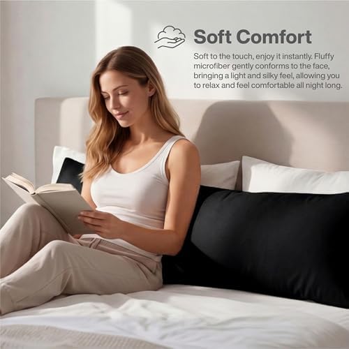 QUEENSBAY Body Pillow Case, 1 Pack, Soft Microfiber Long Pillow Cover, - Image 6