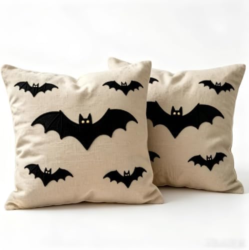 Halloween Bat Throw Pillow Covers, 18x18 Inch, No Insert Included by Unknown