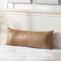 Fancy Homi Light Brown Boho Long Lumbar Faux Leather Body Decorative Throw by Fancy+Homi