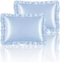 Silky Satin Ruffled Pillow Cases by HommxJF