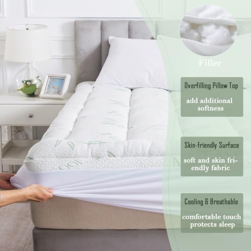 WhatsBedding Mattress Topper Full, Soft Pillow Top - Image 4