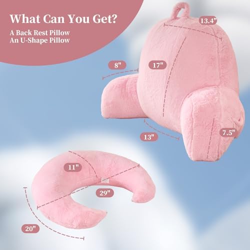 17" Reading Pillow for Bed, U Shaped Arm & Elbow Support - Image 3