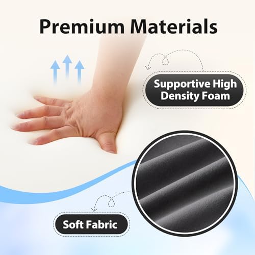 19" Reading Pillow for Bed Grey, Flip Headrest and Back Support - Image 5