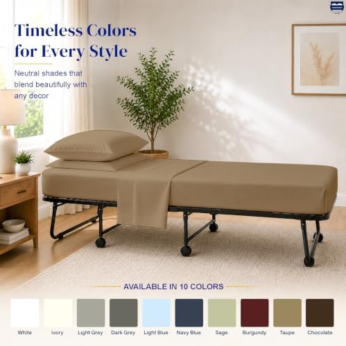Cottingon 4 PC Cot Sheet Set 25"X75", Egyptian Cotton - Image 6