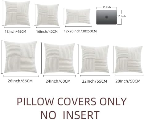 Fancy Homi 2 Packs Cream White Lumbar Decorative Throw Pillow Covers 12x20 Inch - Image 7