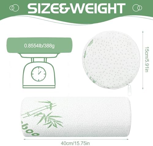1 Pcs Memory Foam Roll Pillow Neck Bolster Cylinder Pillow, 15.8 x 5.9 Inch - Image 2