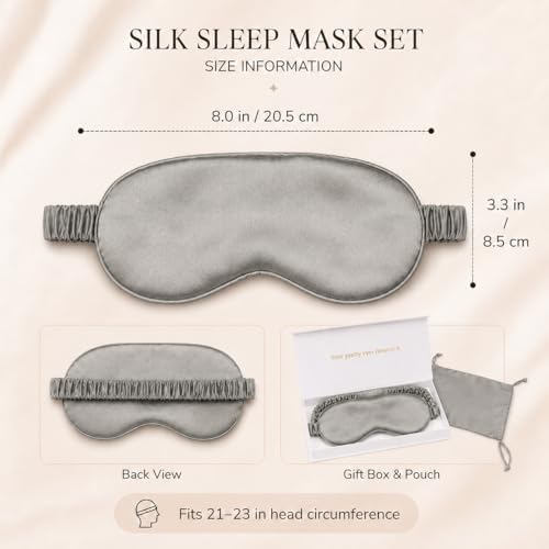 Silk Sleep Mask Light Blocking Luxury 100% Mulberry 19mm Silk Eye Mask Eye - Image 3