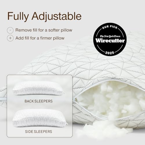 Coop Home Goods Original Crescent Adjustable Pillow, Queen Bed Pillows - Image 2