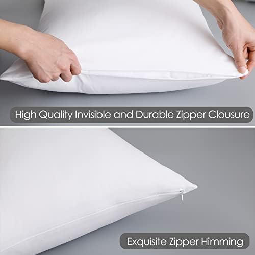 100% Egyptian Cotton Pillow Protectors Set of 2 King Size - Image 3