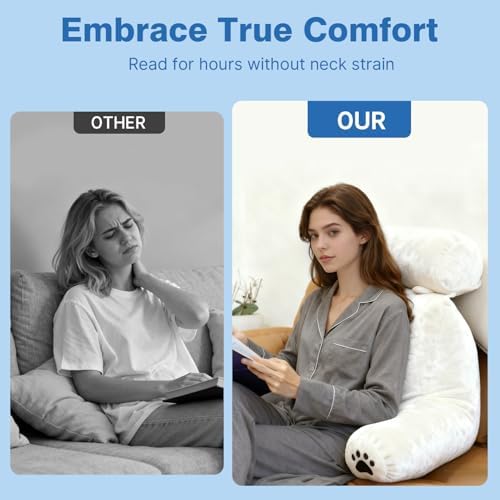 Reading Pillow Plus, Crystal Velvet Back Pillow Bed Sitting Up - Image 4