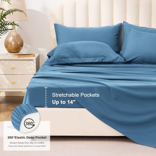 Love's cabin Plaid Queen Comforter Set, Misty Blue - Image 4